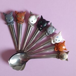 Cuillères En Forme De Chat - Lot De 2 - Inox 304 - Pour Café, Thé, Desserts - Cadeau Pour Fans De Chats